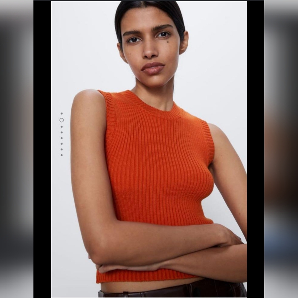 3X$25 Zara Knit Top Orange Size Medium